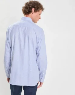 Chemise Slim Fit imprimée Pied-de-Poule bleu/blanc