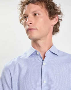 Chemise Slim Fit imprimée Pied-de-Poule bleu/blanc