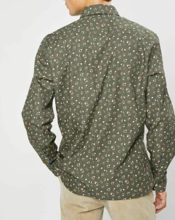 Chemise Slim Fit imprimée kaki