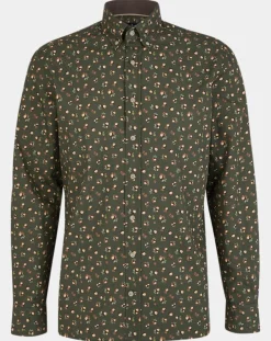 Chemise Slim Fit imprimée kaki