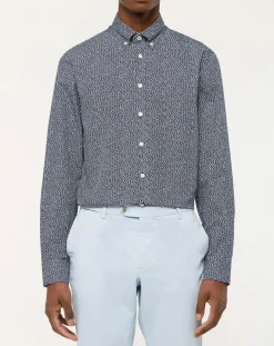 Chemise Slim Fit imprimée bleue