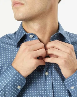 Chemise Slim Fit imprimée foulard bleu foncé