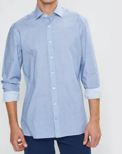 Chemise Slim Fit imprimée Color bleu ciel