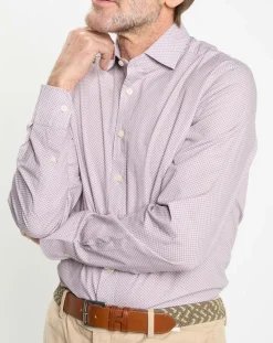 Chemise Slim Fit imprimée gris/bordeaux