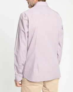 Chemise Slim Fit imprimée gris/bordeaux