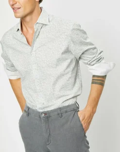 Chemise Slim Fit imprimée beige/kaki