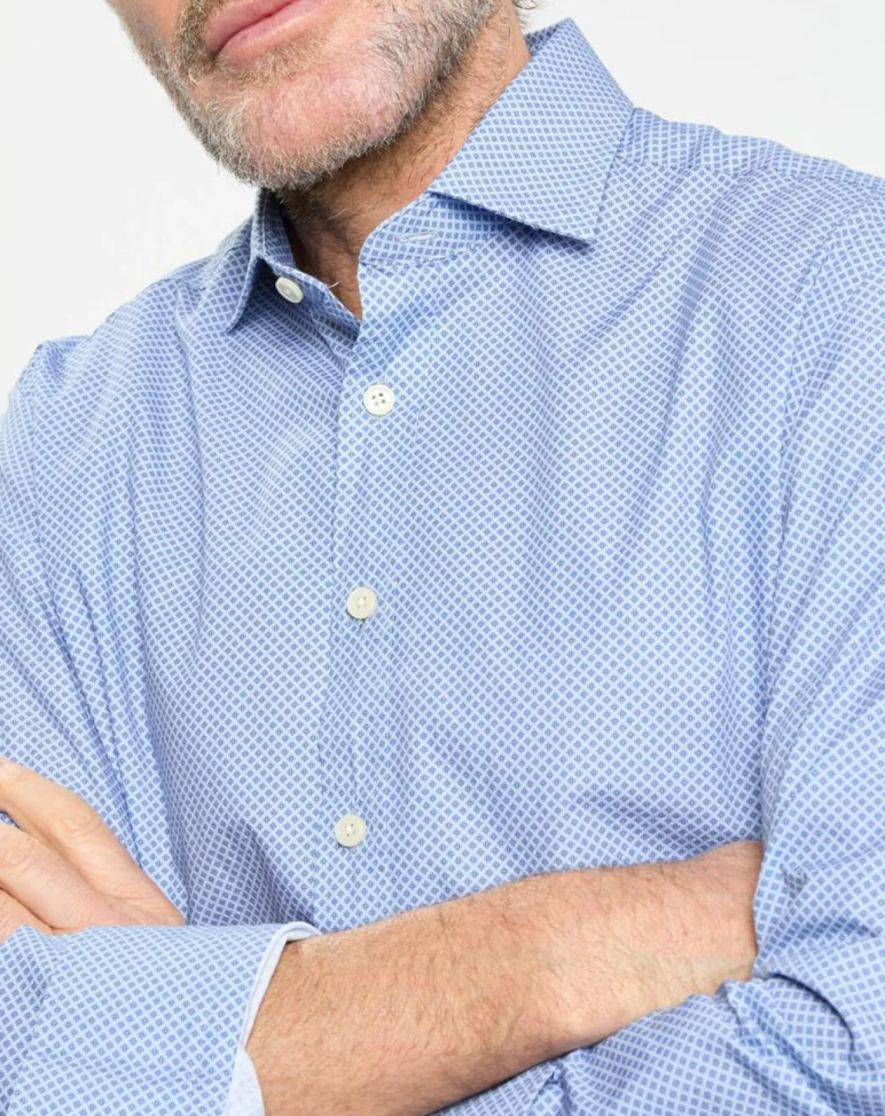 Chemise Slim Fit imprimée bleue