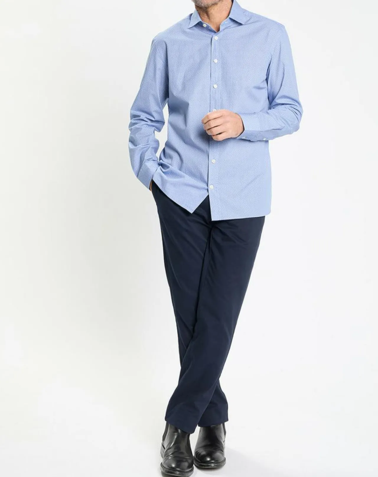 Chemise Slim Fit imprimée bleue