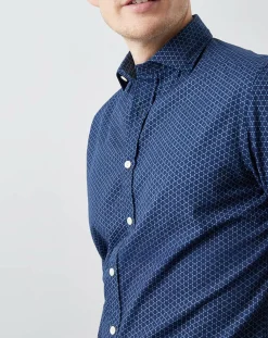 Chemise Slim Fit Made in Japan motifs bleu marine/bleu
