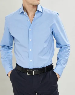 Chemise Slim Fit micro imprimé bleu ciel