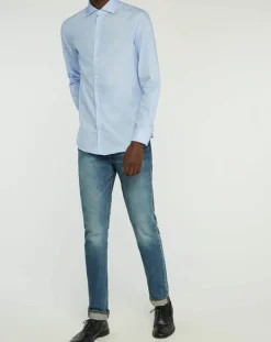 Chemise Slim Fit Oposit Arabesk bleu clair
