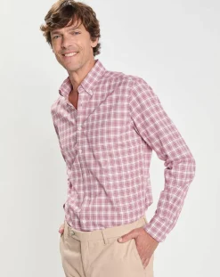 Chemise Slim Fit Oxford à carreaux rouge