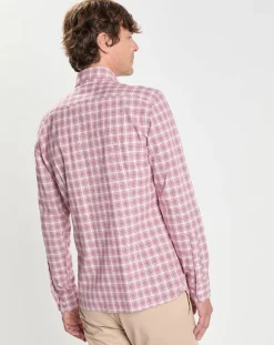 Chemise Slim Fit Oxford à carreaux rouge