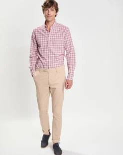 Chemise Slim Fit Oxford à carreaux rouge