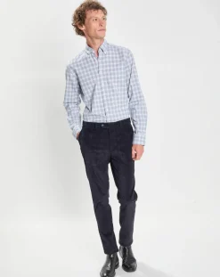 Chemise Slim Fit Oxford à carreaux bleu/blanc