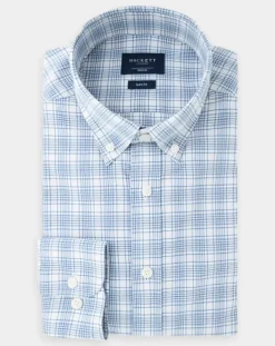 Chemise Slim Fit Oxford à carreaux bleu/blanc