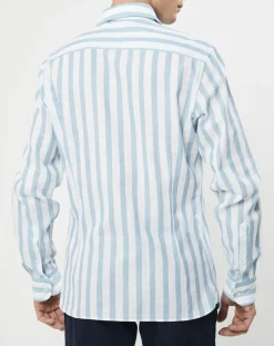 Chemise Slim Fit Patch à rayures bleu moyen