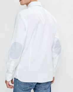 Chemise Slim Fit Patch Coude blanche