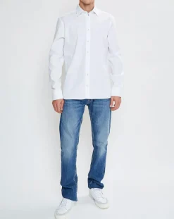 Chemise Slim Fit Patch Coude blanche