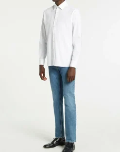 Chemise Slim Fit Patch Coude blanche