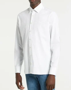 Chemise Slim Fit Patch Coude blanche