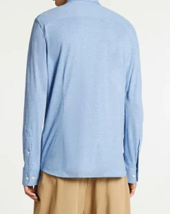 Chemise Slim Fit polo piqué bleu moyen