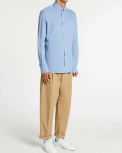 Chemise Slim Fit polo piqué bleu moyen