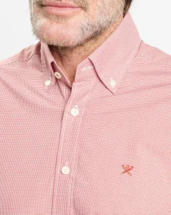 Chemise Slim Fit Pop à micro vichy rouge/blanc