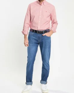 Chemise Slim Fit Pop à micro vichy rouge/blanc