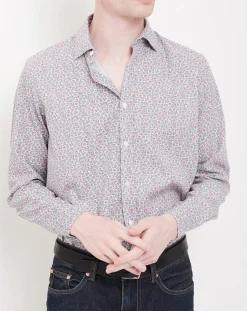 Chemise Slim Fit Sammy imprimée beige/bleu/rouge