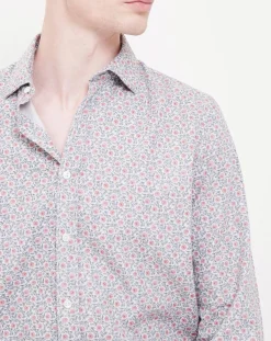 Chemise Slim Fit Sammy imprimée beige/bleu/rouge