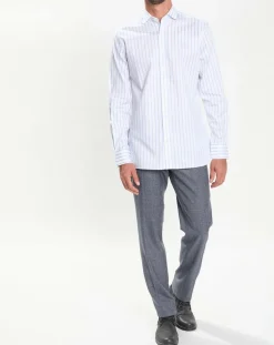 Chemise Slim Fit Smart à rayures bleu/blanc