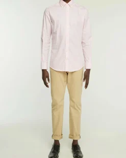 Chemise Slim Fit Strip Bat à rayures rose
