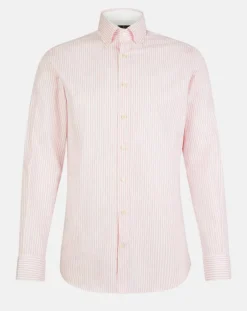 Chemise Slim Fit Strip Bat à rayures rose