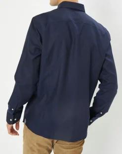 Chemise Slim Fit unie bleu foncé