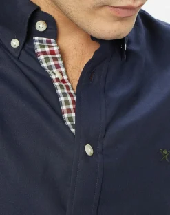 Chemise Slim Fit unie bleu foncé