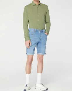 Chemise Slim Fit Unie Piquée kaki