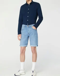 Chemise Slim Fit Unie Piquée bleu marine