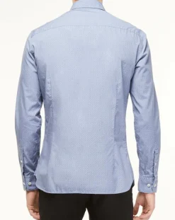 Chemise Slim Fit Valise imprimée bleue