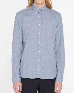 Chemise Slim Fit Wash fil coupé bleue