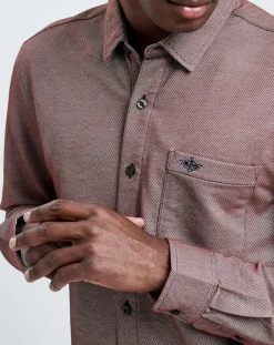 Chemise Slim Flex rayures rouge/blanc