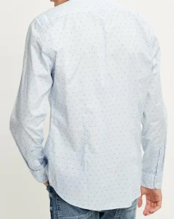 Chemise slim imprimée bleu ciel