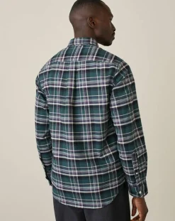Chemise slim Mire à carreaux vert/marine