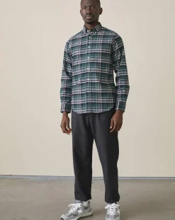 Chemise slim Mire à carreaux vert/marine