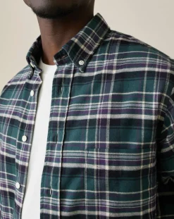 Chemise slim Mire à carreaux vert/marine