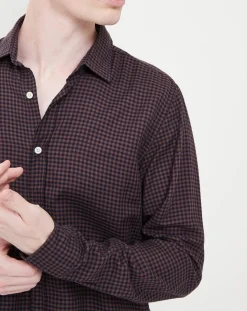 Chemise Slim Sammy à carreaux marron/noir