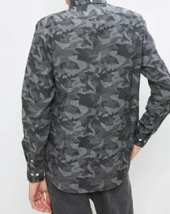 Chemise Slim Side imprimé militaire grise