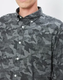 Chemise Slim Side imprimé militaire grise