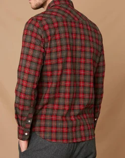 Chemise Slim Storm rouge/noir/écru/camel/gris