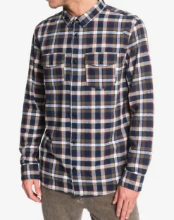 Chemise Snap Down à carreaux bleu marine/beige/écru